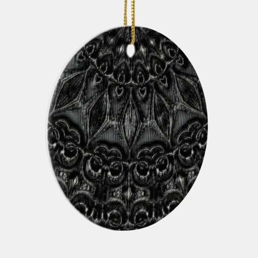 Charcoal Mandala Keramisch Ornament (Rechts)