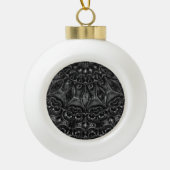 Charcoal Mandala Keramische Bal Ornament (Voorkant)