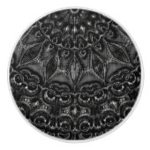 Charcoal Mandala Keramische Knop (Voorkant)