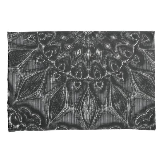 Charcoal Mandala Kussensloop (Voorkant-Rechts)