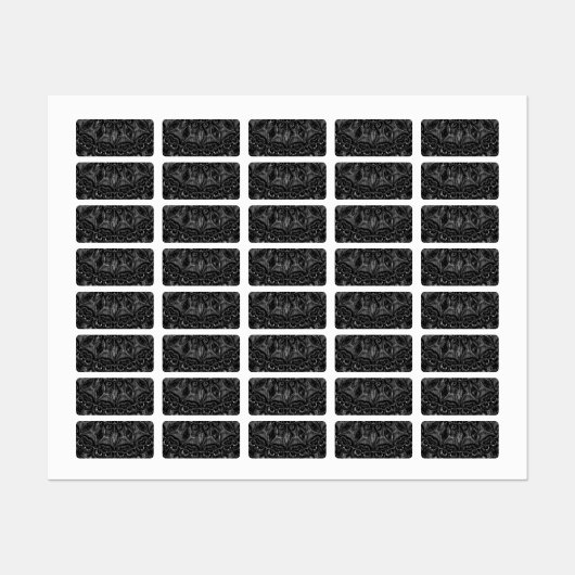 Charcoal Mandala  Labels (Vel)