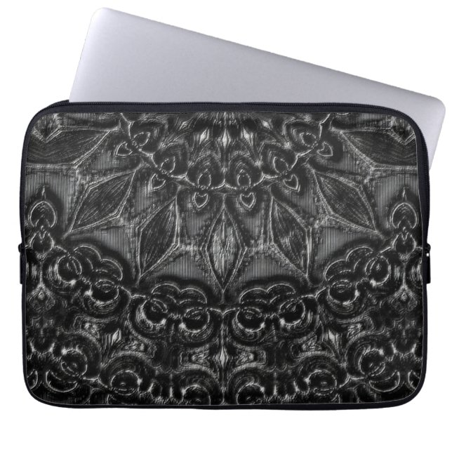 Charcoal Mandala Laptop Sleeve (Voorkant)