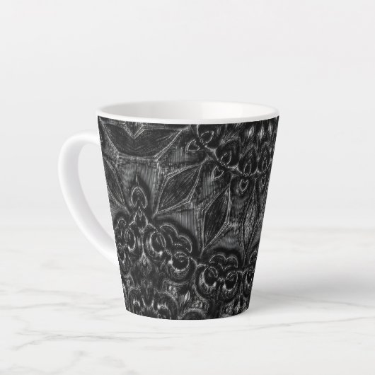 Charcoal Mandala Latte Mok (Linkerhoek)