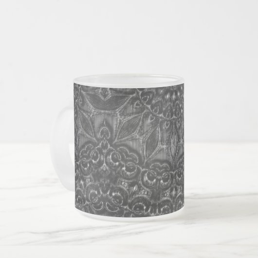 Charcoal Mandala Matglas Koffiemok (Voorkant links)