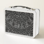 Charcoal Mandala Metal Lunch Box (Achterkant)