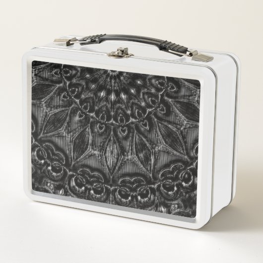 Charcoal Mandala Metal Lunch Box (Voorkant)