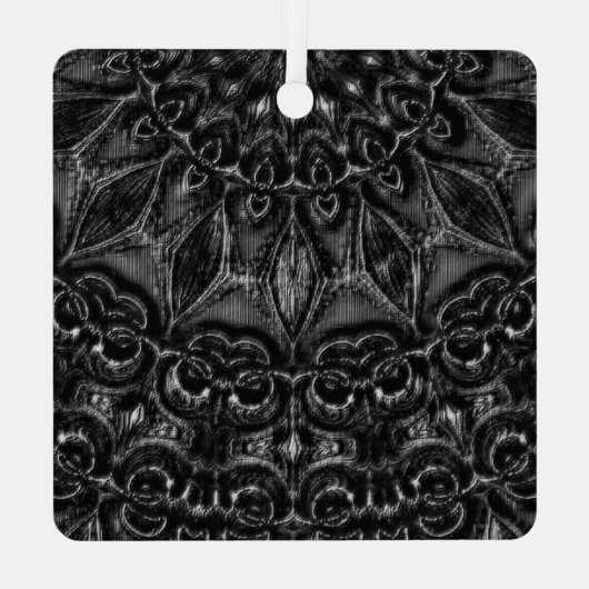 Charcoal Mandala Metalen Ornament (Achterkant)