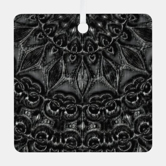 Charcoal Mandala Metalen Ornament (Voorkant)