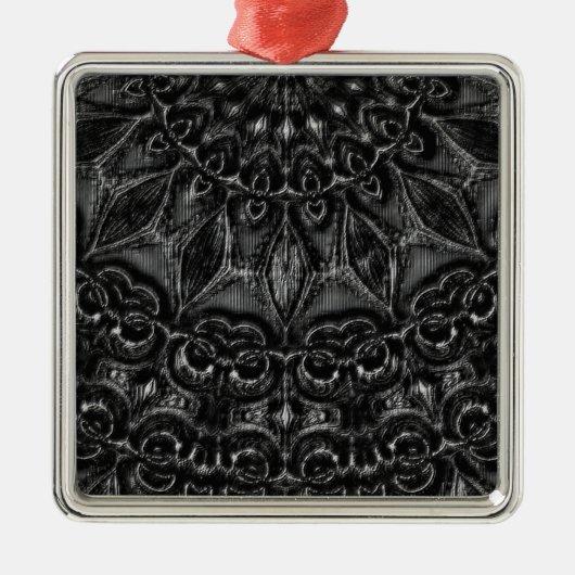 Charcoal Mandala Metalen Ornament (Voorkant)