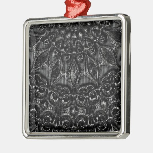 Charcoal Mandala Metalen Ornament (Links)