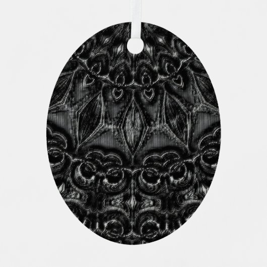 Charcoal Mandala Metalen Ornament (Voorkant)