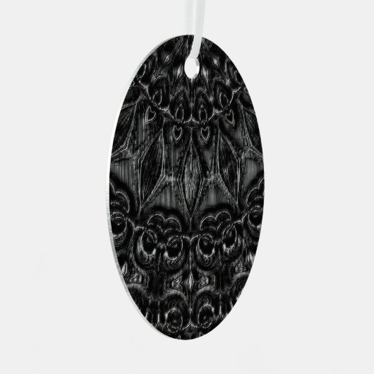 Charcoal Mandala Metalen Ornament (Voorkant Rechts)