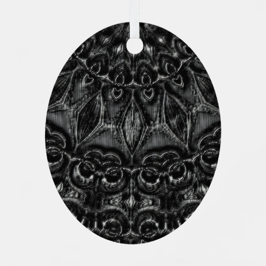Charcoal Mandala Metalen Ornament (Achterkant)
