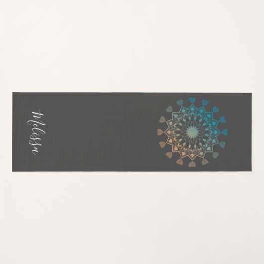 Charcoal Mandala Mindfulness Yoga Mat (Voorkant (horizontaal))