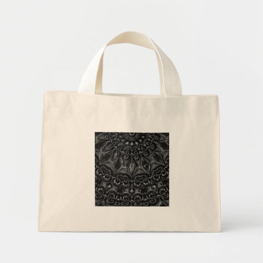 Charcoal Mandala Mini Tote Bag (Voorkant)