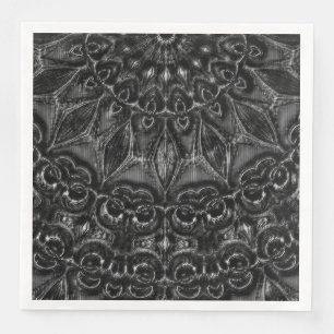 Charcoal Mandala Napkins Servet