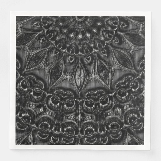 Charcoal Mandala Napkins Servet (Voorkant)