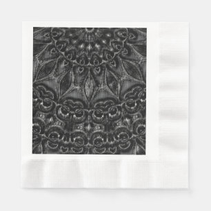 Charcoal Mandala Napkins Servet