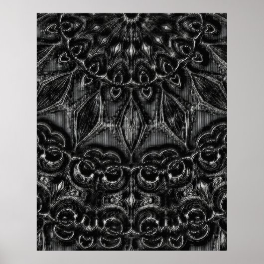 Charcoal Mandala Poster (Voorkant)