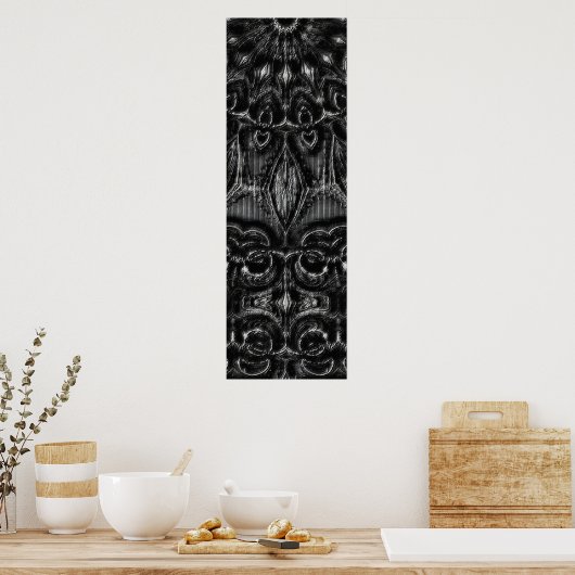 Charcoal Mandala Poster (Keuken)