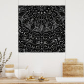 Charcoal Mandala Poster (Keuken)