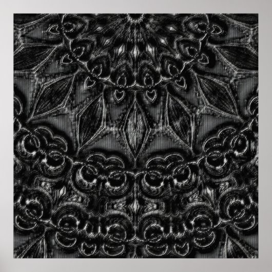 Charcoal Mandala Poster (Voorkant)