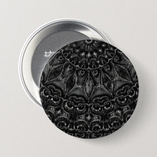 Charcoal Mandala Ronde Button 7,6 Cm (Voorkant /achterkant)