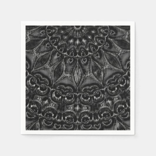Charcoal Mandala Servet (Voorkant)