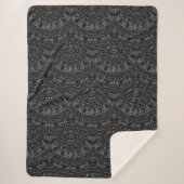Charcoal Mandala Sherpa Blanket Deken (Voorkant)