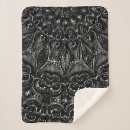 Charcoal Mandala Sherpa Deken