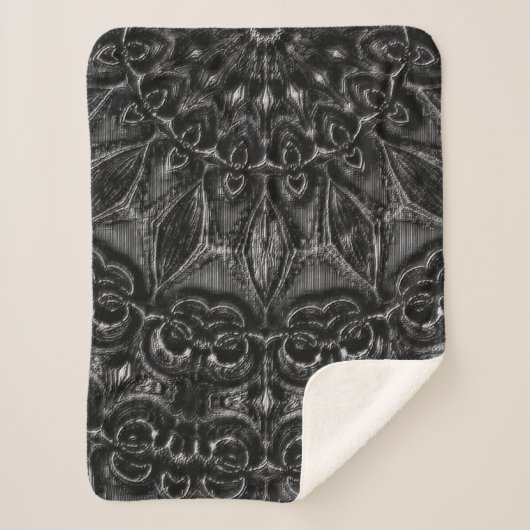 Charcoal Mandala Sherpa Deken (Voorkant)