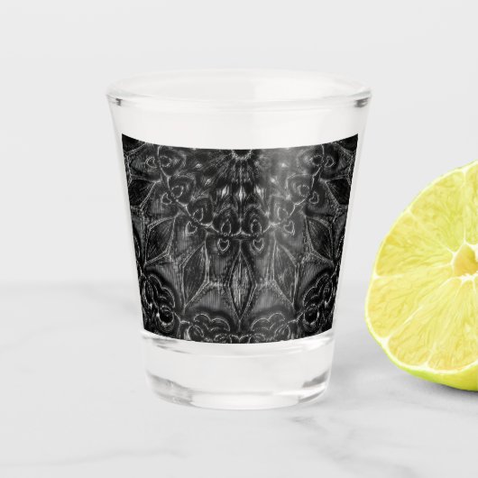 Charcoal Mandala Shot Glas (Voorkant)