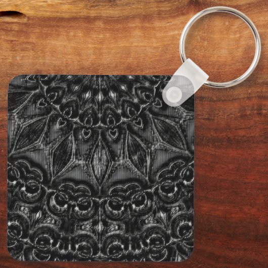 Charcoal Mandala Sleutelhanger (Achterkant)