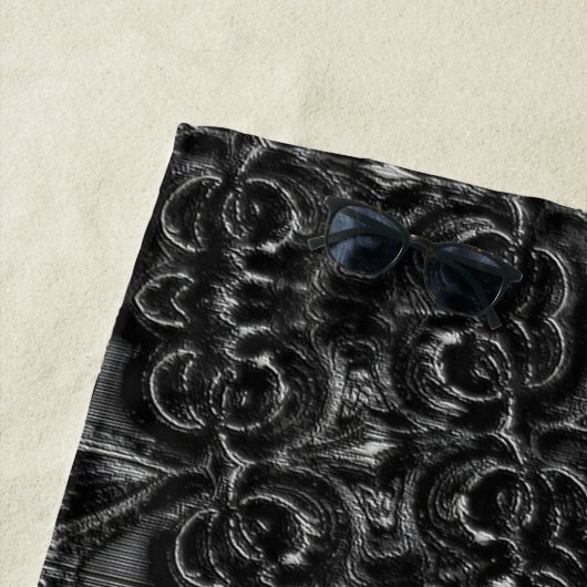 Charcoal Mandala Strandlaken (In situ)