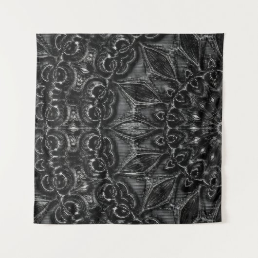 Charcoal Mandala Tapestry Wandkleed (Voorkant (horizontaal))