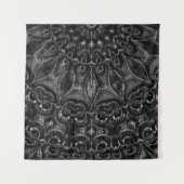 Charcoal Mandala Tapestry Wandkleed (Voorkant)