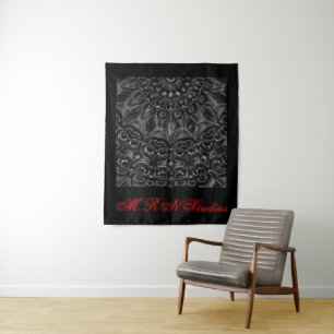 Charcoal Mandala Tapestry Wandkleed