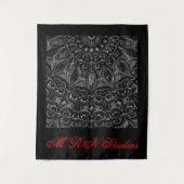 Charcoal Mandala Tapestry Wandkleed (Voorkant)