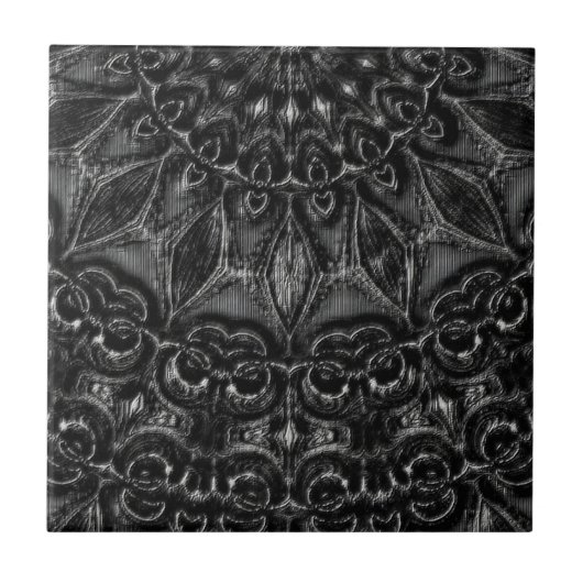 Charcoal Mandala Tegeltje (Voorkant)