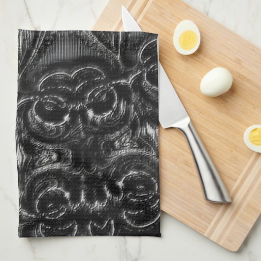 Charcoal Mandala Theedoek (Quarter Fold)