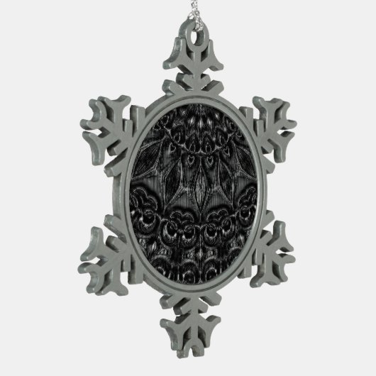Charcoal Mandala Tin Sneeuwvlok Ornament (Links)