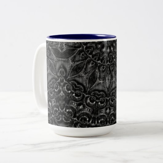 Charcoal Mandala Tweekleurige Koffiemok (Voorkant links)