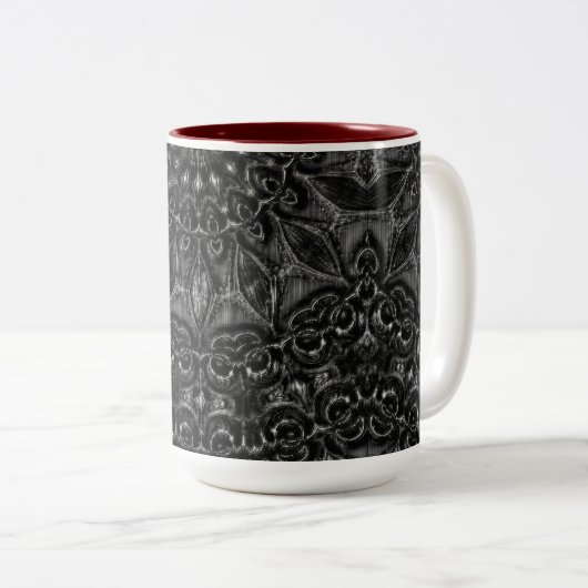Charcoal Mandala Tweekleurige Koffiemok (Voorkant rechts)