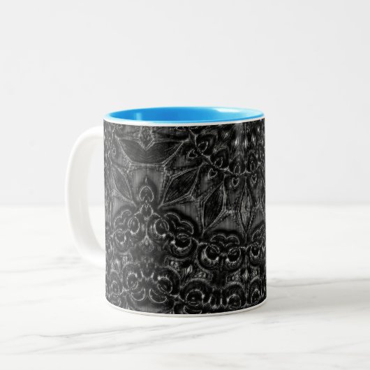 Charcoal Mandala Tweekleurige Koffiemok (Voorkant links)