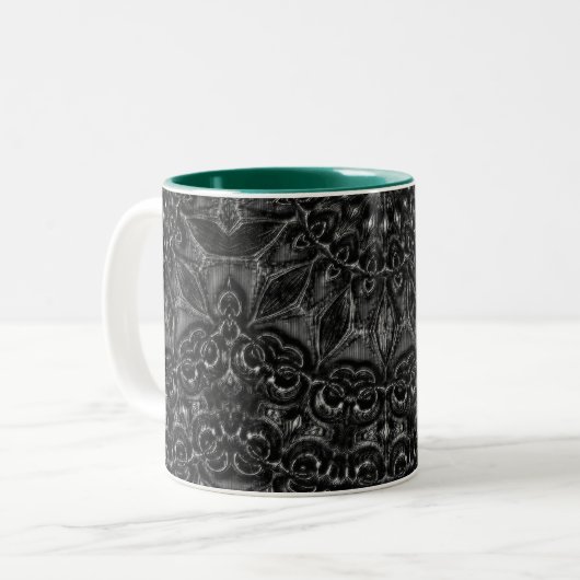 Charcoal Mandala Tweekleurige Koffiemok (Voorkant links)