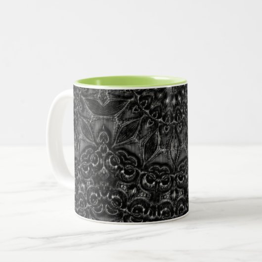 Charcoal Mandala Tweekleurige Koffiemok (Voorkant links)