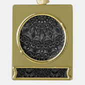 Charcoal Mandala Verguld Banner Ornament (Voorkant)