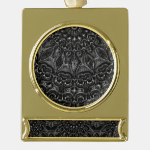 Charcoal Mandala Verguld Banner Ornament