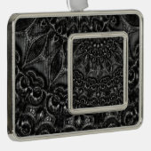 Charcoal Mandala Verzilverd Omlijst Ornament (Rechts)