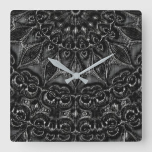 Charcoal Mandala Vierkante Klok